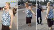 "They used her": Video of white woman barefooted and looking unkempt on Lagos road stirs reactions