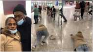 Man flies out of Nigeria, reunites with UK-based mother in emotional video after 13 years of being apart