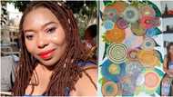 So lovely: Nigerian artist wows social media with her artwork, adorable photo of masterpiece goes viral