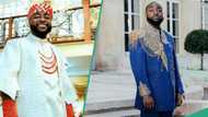 Davido smokes at his wedding in rare video, netizens lambast him: "In everything make money"