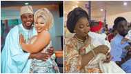 Video from Adeniyi Johnson and wife Seyi Edun twins dedication in church goes viral as couple give testimony