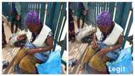 56-year-old widow of 6 children who turned a cobbler to survive in Lagos wows passersby in stunning video