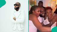 Davido hugs Burna Boy's mum excitedly at Tony Elumelu's party, video trends: "He is warm to people"