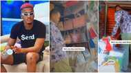 "I'm your son's fan": BBNaija Groovy's fine dad shy in cute video as lady storms his shop, gives her discount