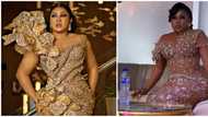 Corset palava: Regina Chukwu's look at housewarming sparks reactions, fan says "she is crying for help inside"