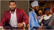 "On April 1st": Kunle Remi sparks reactions, shares traditional wedding photo with Sophie Alakija