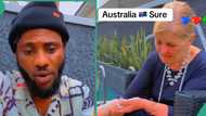 "Na wa o": Mixed reactions trail video of young Nigerian man and his older Australian babe