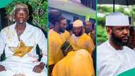 Portable bows as he meets Tinubu's son at Seyi Vodi’s birthday party: “Abu Abel just dey monitor am”