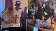 "Laila is home, you're entering sun": Regina Daniels and hubby spend Val's Day with students in Delta state