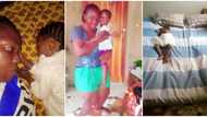 Lady cries out, says she is tired of sleeping on the bare floor with her kid, Nigerians surprise her with bed