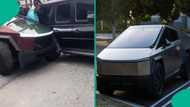 Tesla Cybertruck and G-Wagon scratch each other, passers by gather to see two expensive cars
