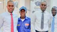 From uniform to shirt and tie as security guard is given dream job at the same bank he was gateman (photos)