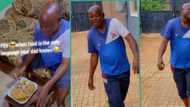 "Your papa na last born": Happy old man walks with shakara after eating sweet meal cooked at home