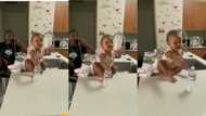 "Baby for president": Little girl sitting on table flips bottle effortlessly twice, video goes viral on TikTok