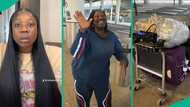 Nigerian woman living in UK overjoyed as her mother lands at airport, video shows lovely reunion