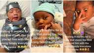 "He's always looking": New born baby opens his eyes wide like adult, video of hand gestures goes viral