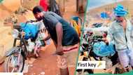 Happy man celebrates as he buys brand-new motorcycle for first time, shows off receipts