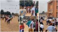 Cubana's style: Sky 'rains' money on Nigerian students as they graduate in viral video, they run to pick notes