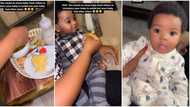 "At this point, I give up": Nigerian mum laments as her kid turns down baby foods, prefers swallow