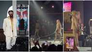 "Elewuremi Alake": Singer Asake storms stage in Atlanta with a 'stubborn' goat, struggles with animal in video