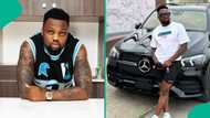 Egungun involved in accident with new Benz, video of bashed car raises concerns: “Hope he’s okay?”