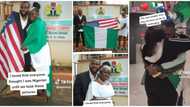 "You look Nigerian": Reactions as American funeral home boss flies to Nigeria & weds young man, photos trend