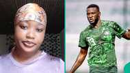 Lady makes unusual discovery about footballer Boniface's hands, screams in video