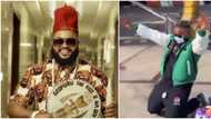 I left Nigeria: Whitemoney gets emotional over first travel abroad, kneels to thank God as he lands in Dubai