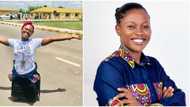 Nigerian lady who had slept on bare floor and in an empty room goes on knees to celebrate finishing university