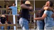 Moment 70-year-old man jumped over fence to hug son who has been in the military for two years make many cry