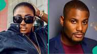 Yvonne Jegede Under Fire Over Dress to Alexx Ekubo’s Service of Songs: “I Think Na Bathroom She Dey”