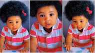 "Just like sunshine": Very beautiful baby blessed with thick natural hair goes viral, video emerges