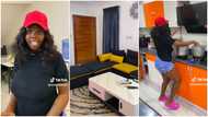 "Let the poor breathe": Nigerian lady shows off her apartment with cool chairs, kitchen tiles, pays N4.5m rent