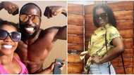 Wizkid's first babymama Shola spotted with shirtless male friend in cute photo