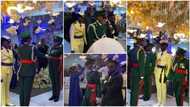 Lovely moment Nigerian female soldier gets married, officers beat drums, video shows presentation of sword