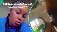 Nigerian lady who sat close to 'aboki' man inside bus captures his rare act on camera, leaks video