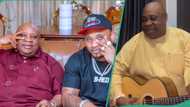 “Oh better papa”:Adorable moment Gov Ademola Adeleke played guitar as son drums, fans react