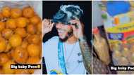 She go dey treat me like say I dey hostel: Poco Lee blushes as his mum sends plenty foodstuff, shares video