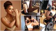 "See person mama o": Rare video of Adesua Etomi at the gym stuns many, she shows off her abs & more