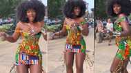 "Prettiest girl I've ever seen": Tall lady in short gown and thick afro dances in street, video captures hearts