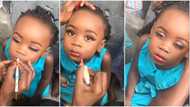 "This is not good for a child": Lady applies makeup on small girl and fixes her long eyelashes in viral video