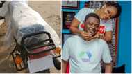 Na wetin I fit give be that: Kunle Afod shares video as he gifts wife brand new motorcycle for Valentine's Day