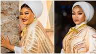 Celebrity style steal: Actress Nkechi Blessing recreates Mercy Aigbe's 'Hajia Minnah' look