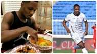 Video of ex-Man Utd striker eating Nigerian meal Amala, Ewedu and Gbegiri surfaces online