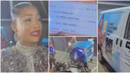 Priceless moment fans surprised BBNaija Tacha with N6m, a logistics bus, 3 delivery bikes for birthday (videos)