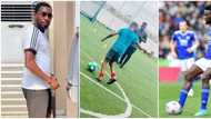 Reactions as Timi Dakolo shares video of his son training for football with Ndidi Wilfred
