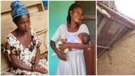 Joy as single mom living with 3-weeks-old baby in leaking mud house moved to rented house, gets land and money