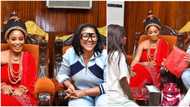 Mercy Aigbe, hubby visit palace of Oba of Benin, Queen Ewuare showers gifts on actress, lovely photos emerge