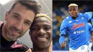 22-year-old Super Eagles star meets 43-year-old Buffon after Napoli beat Juventus, gets special thumbs up from him