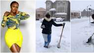 This wasn't what I planned: Linda Osifo cries out from Canada as she's forced to shovel massive heap of snow